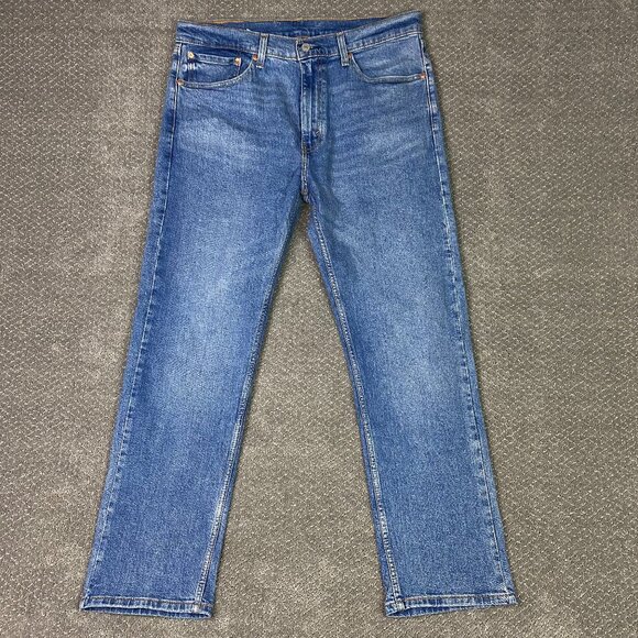 Levi's 505 Regular Fit Straight Leg Jeans Men's 36 x 30 Blue Stretch 00505 2669 - Picture 1 of 12